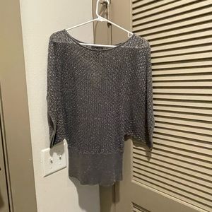 See through sparkly sweater